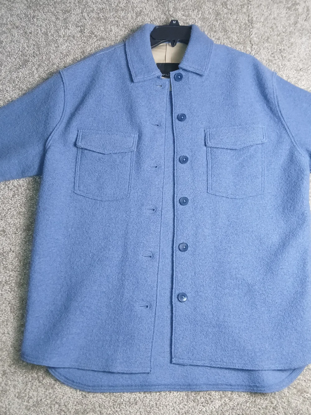 Banana Republic Blue‎ Wool Jacket for Men Oversized Button Front Shacket - Small